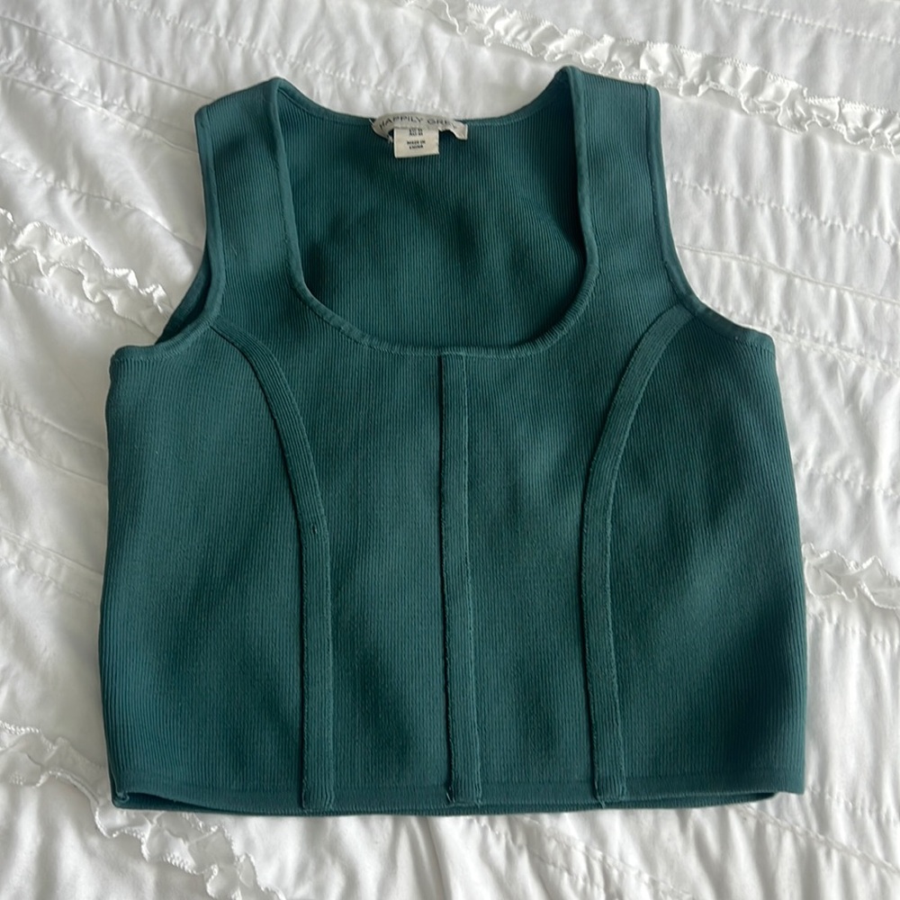 Happily Grey Corset Design Cropped Top
